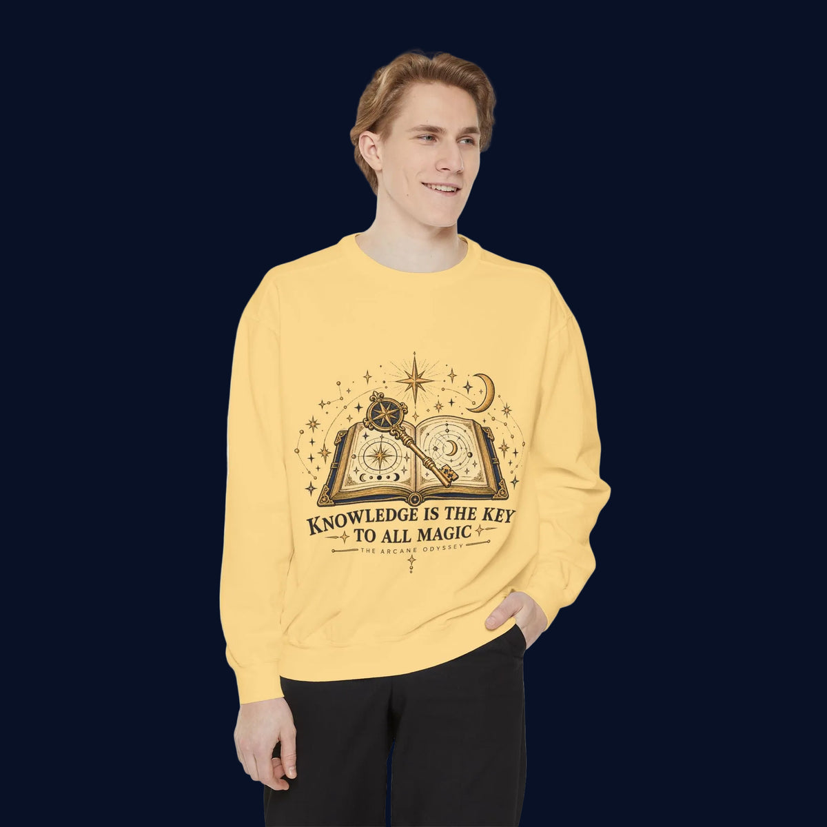 Knowledge Is the Key to All Magic — The Arcane Odyssey Crewneck Sweatshirt