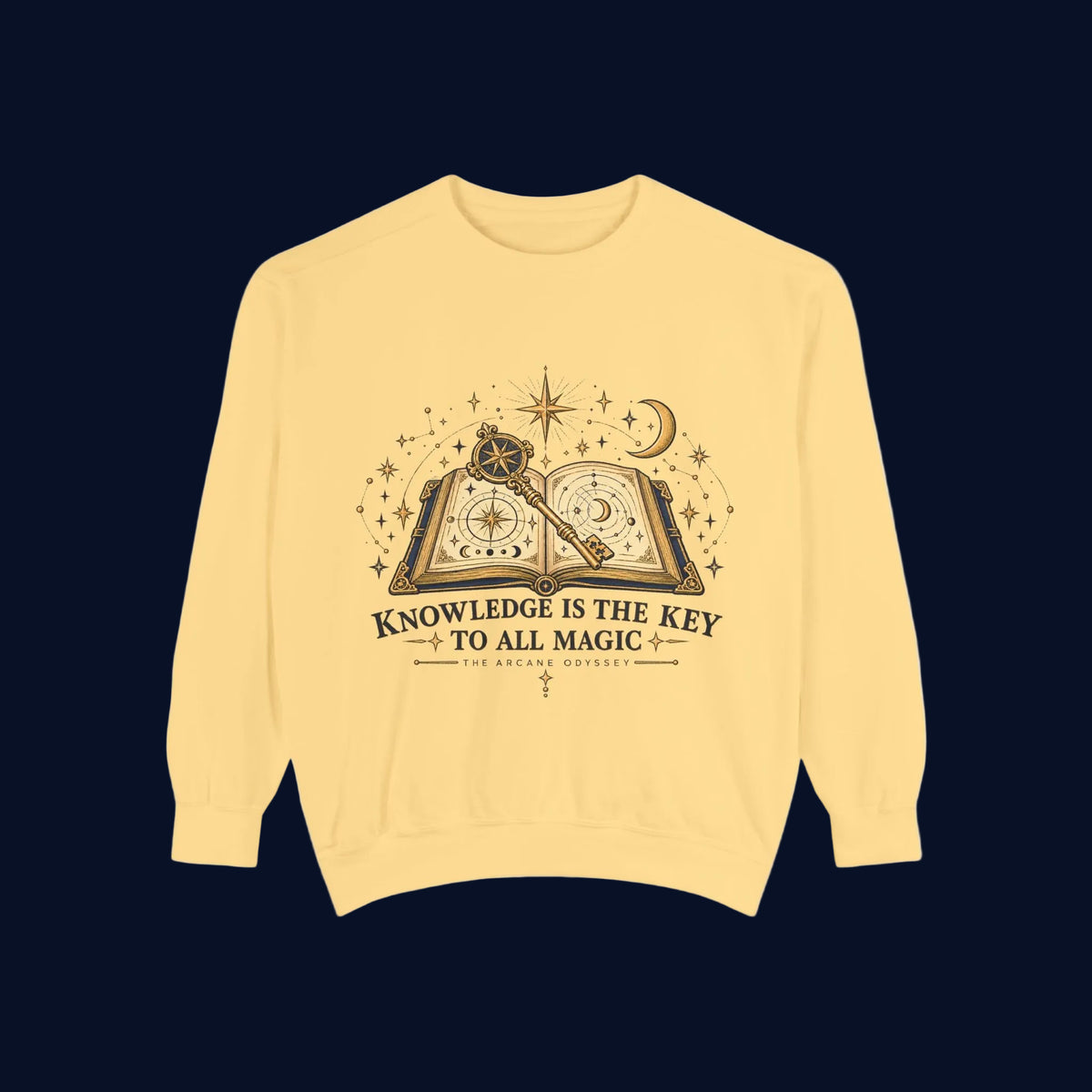 Knowledge Is the Key to All Magic — The Arcane Odyssey Crewneck Sweatshirt