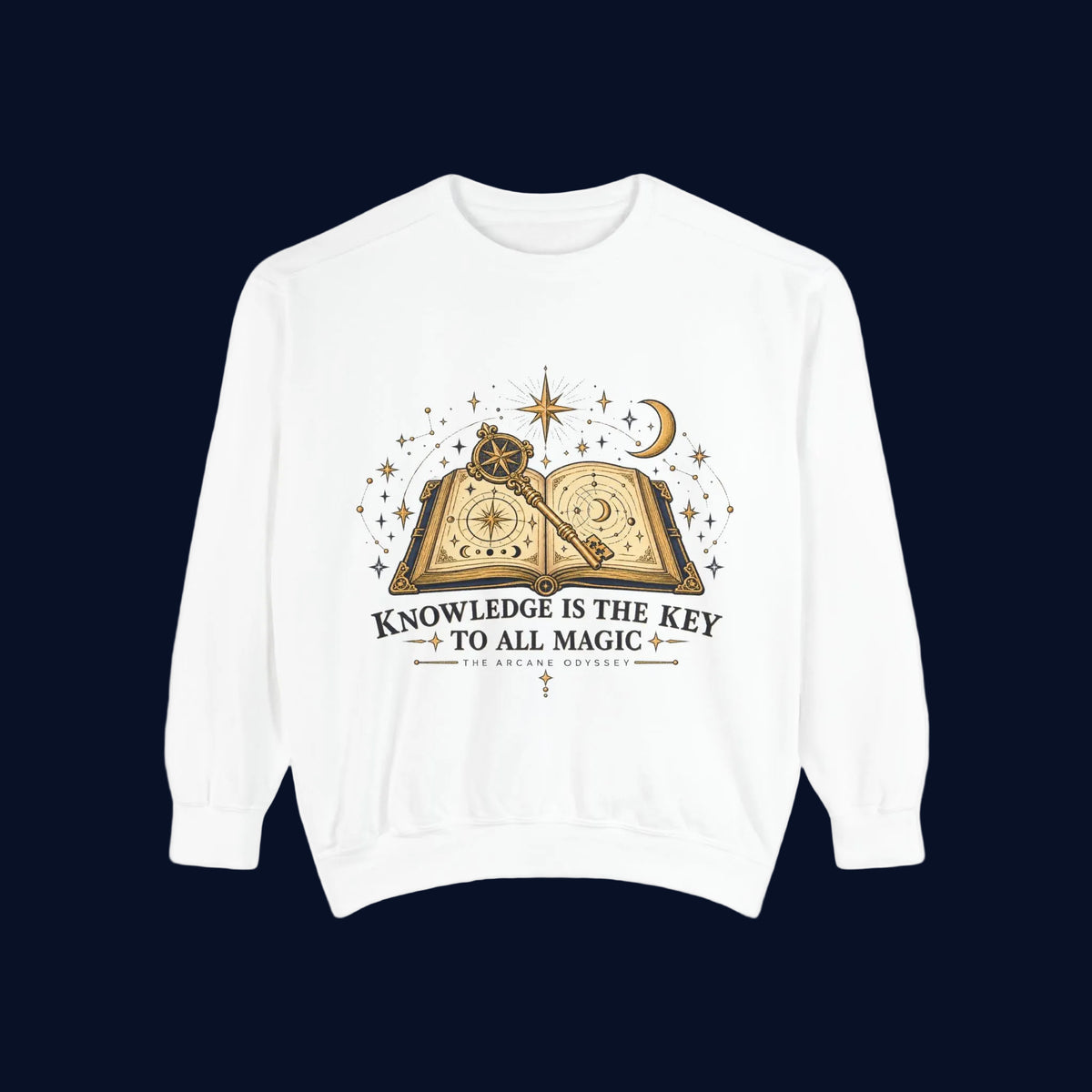 Knowledge Is the Key to All Magic — The Arcane Odyssey Crewneck Sweatshirt