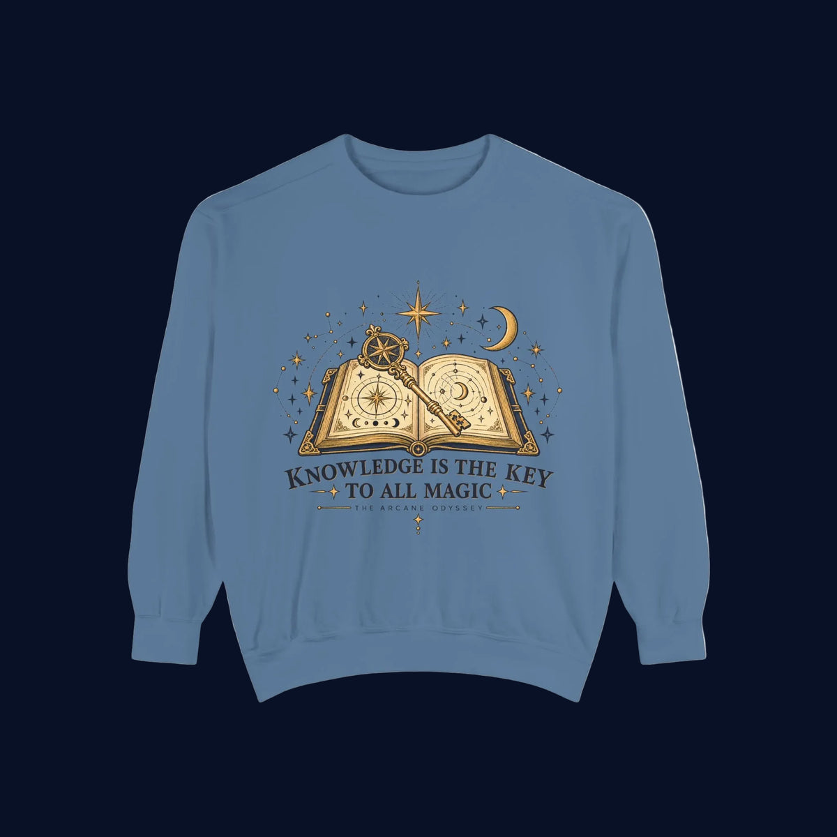 Knowledge Is the Key to All Magic — The Arcane Odyssey Crewneck Sweatshirt