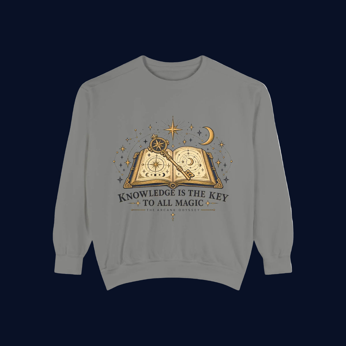 Knowledge Is the Key to All Magic — The Arcane Odyssey Crewneck Sweatshirt