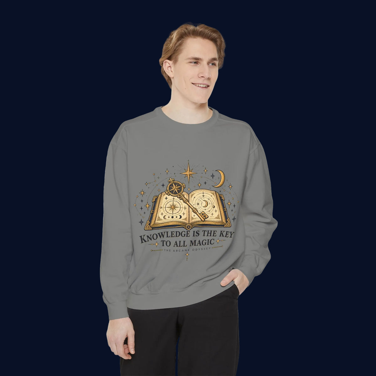 Knowledge Is the Key to All Magic — The Arcane Odyssey Crewneck Sweatshirt